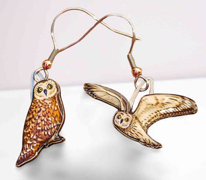 Short-eared Owl earrings