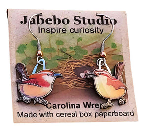 Upcycled Carolina Wren Earrings