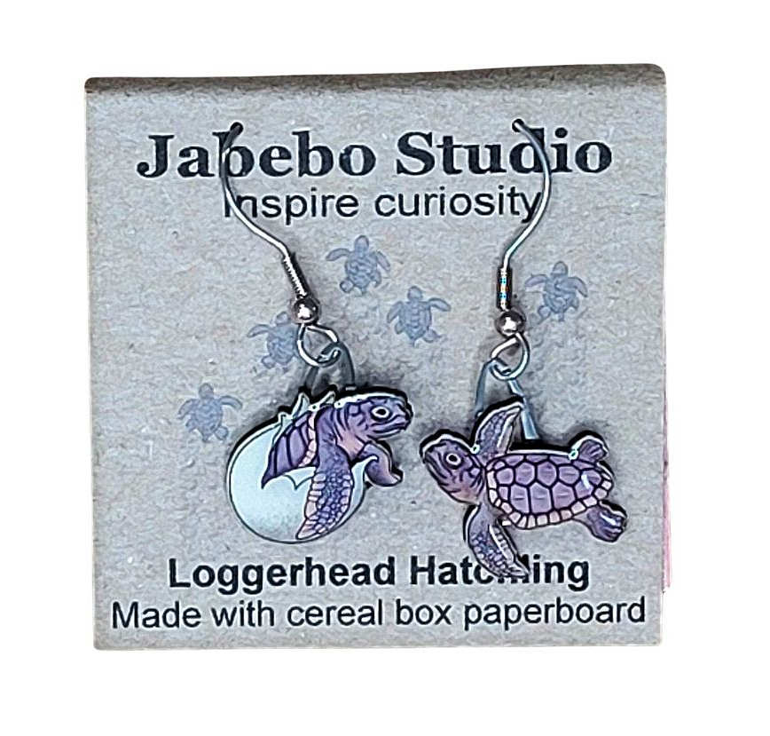 Hatching turtle earrings