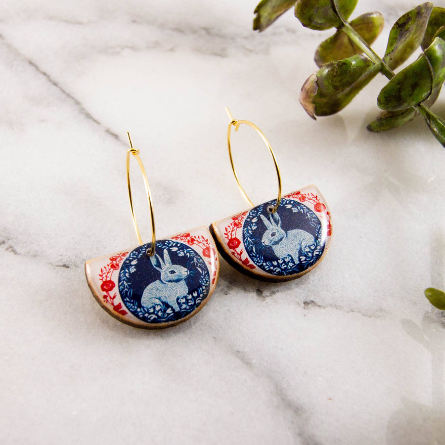 Rabbit Earrings made for sustainably sourced material
