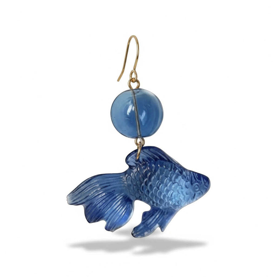 Transparent Resin Goldfish Earrings