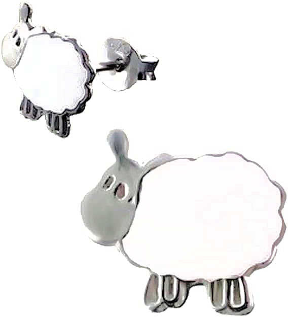 Sheep stud earrings in Sterling Silver