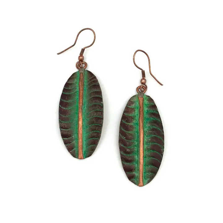 Green Tropical Patina Earrings