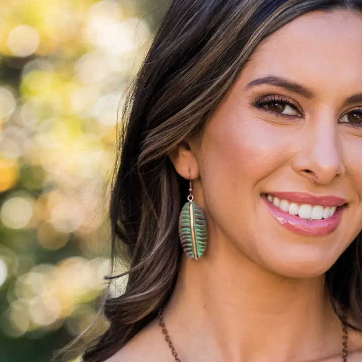 Green Tropical Patina Earrings
