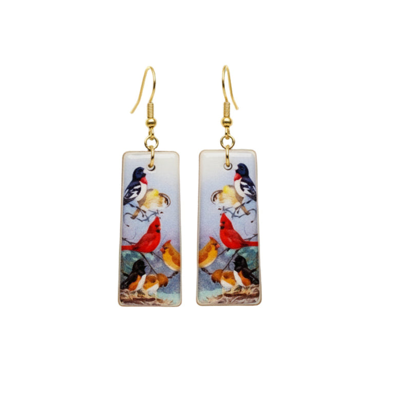 Vintage  Style Cardinals Earrings