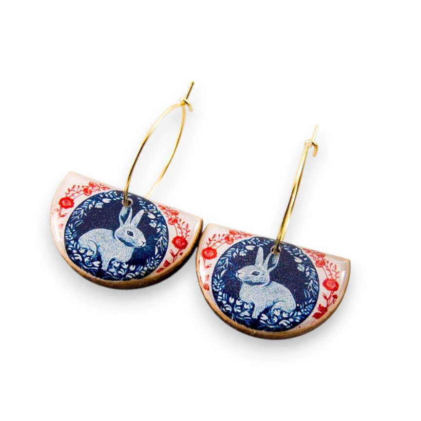 Rabbit Earrings made for sustainably sourced material