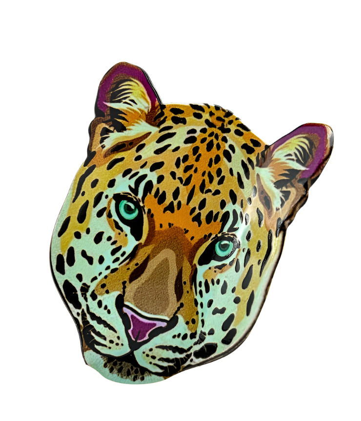 Tiger and Leopard hair clips
