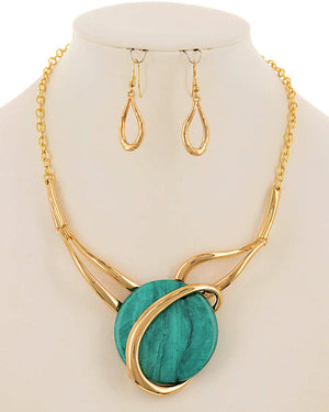 Teal / Green Bold Statement Necklace
