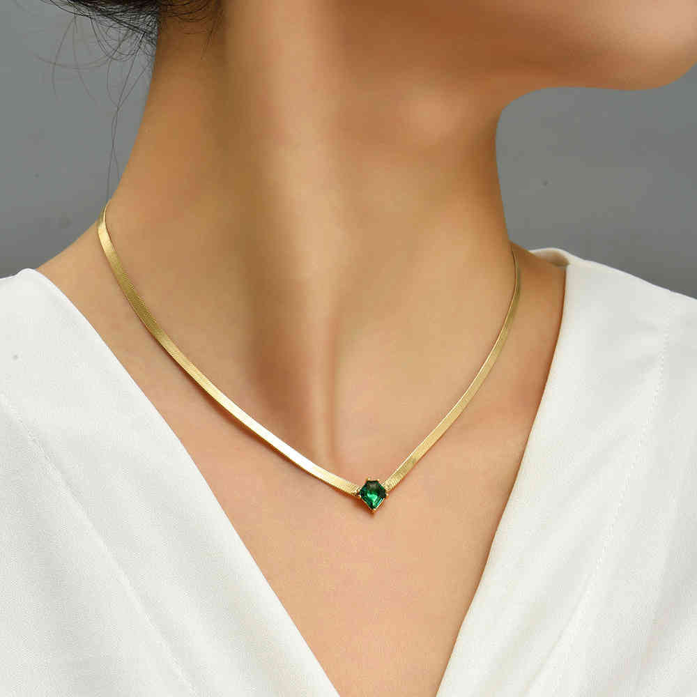 Ambergris Necklace - mint green amethyst gemstone solitaire necklace –  Foamy Wader