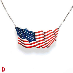 Sustainably Made American Flag Necklace