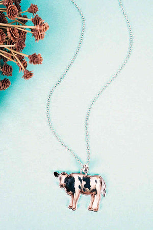 Black and White Cow Necklace
