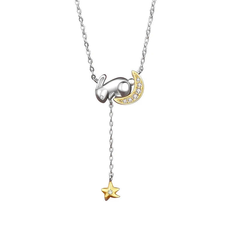 Rabbit Moon Tassel Necklace