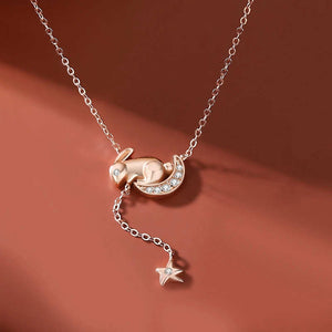 Rose Gold rabbit necklace