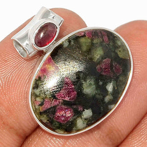 Sterling Silver Eudialyte and Garnet Pendant
