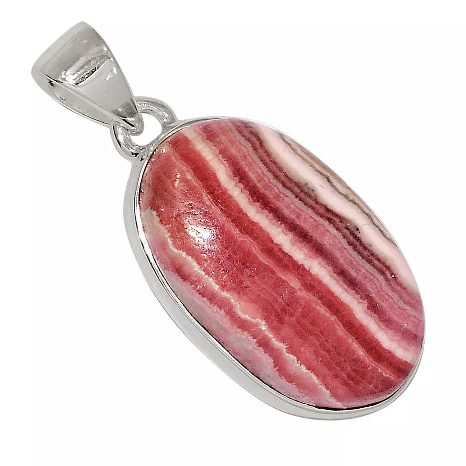 Rhodochrosite Sterling Silver Pendant