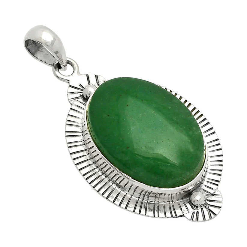 Green Aventurine Sterling Silver Pendant