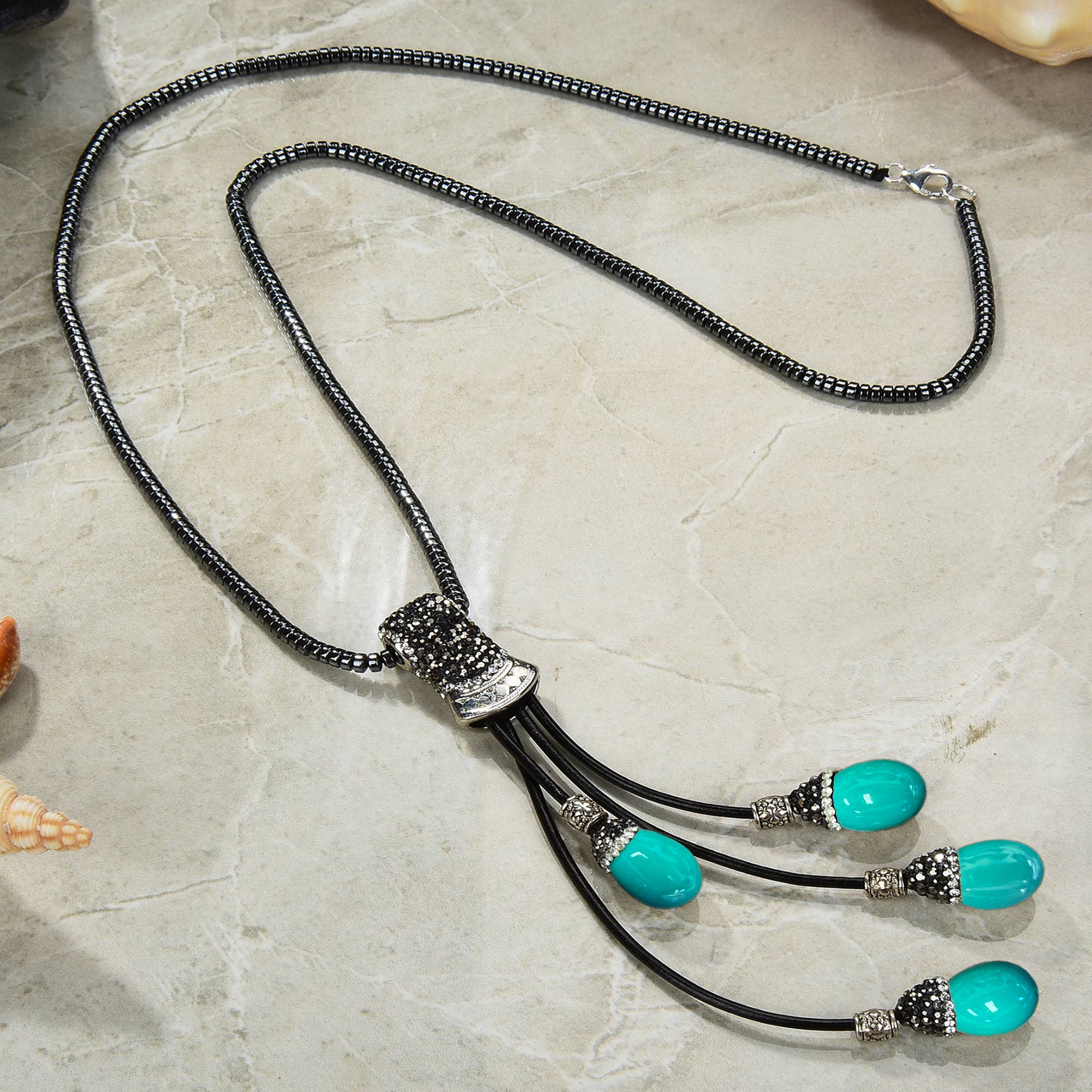 Hematite Long Tassel Necklace