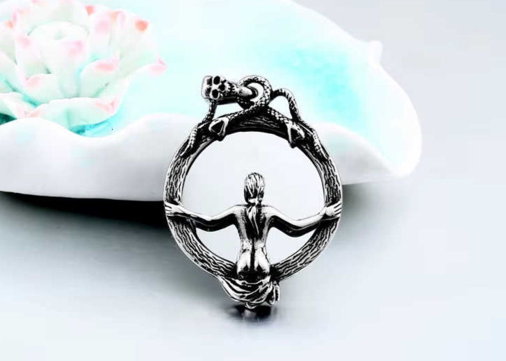Girl looking in the mirror Pendant