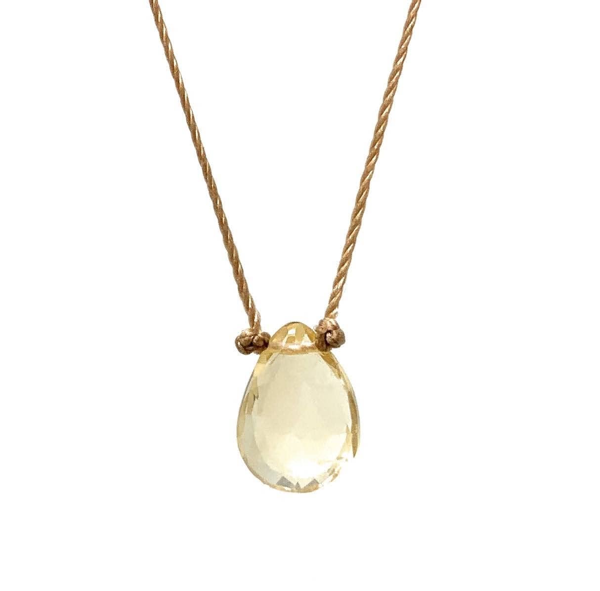 Citrine tear drop necklace