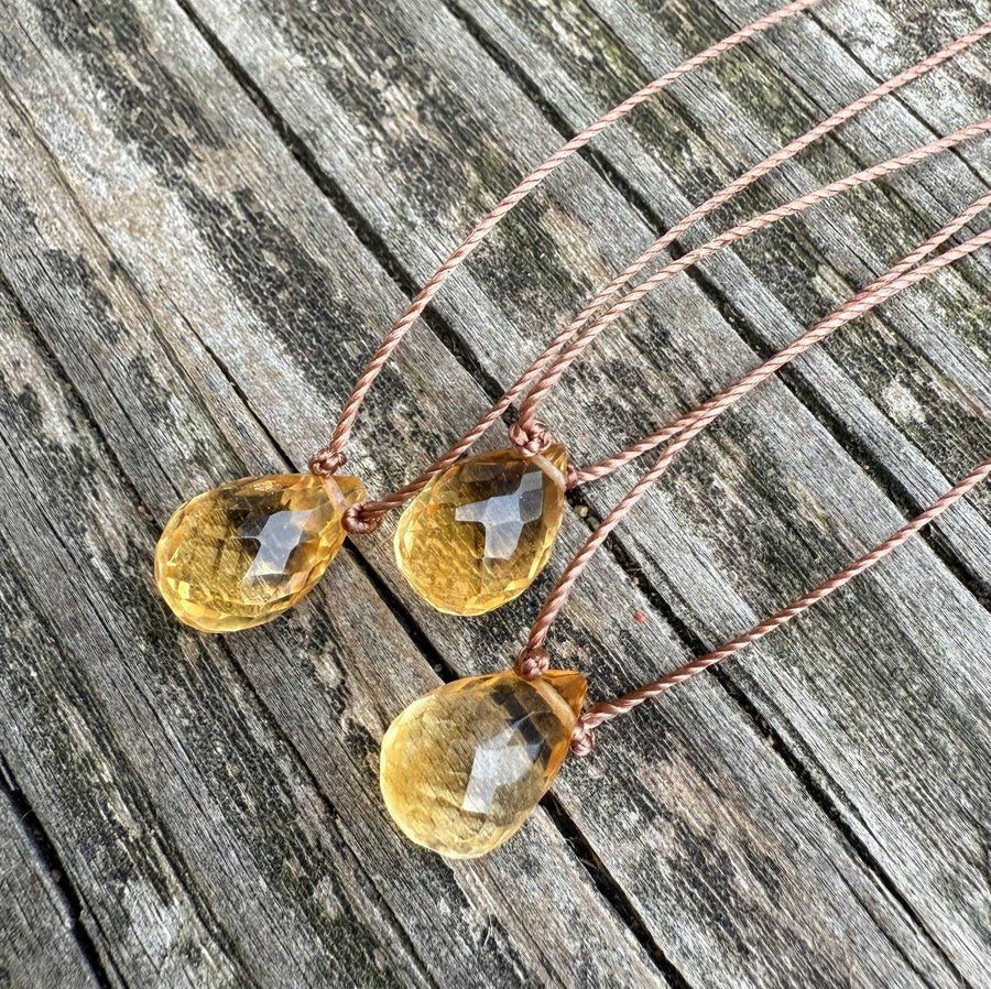 Citrine tear drop necklace