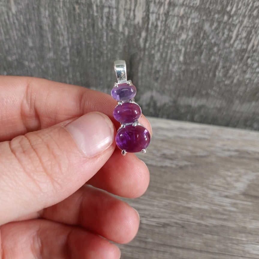 Triple Amethyst Pendant