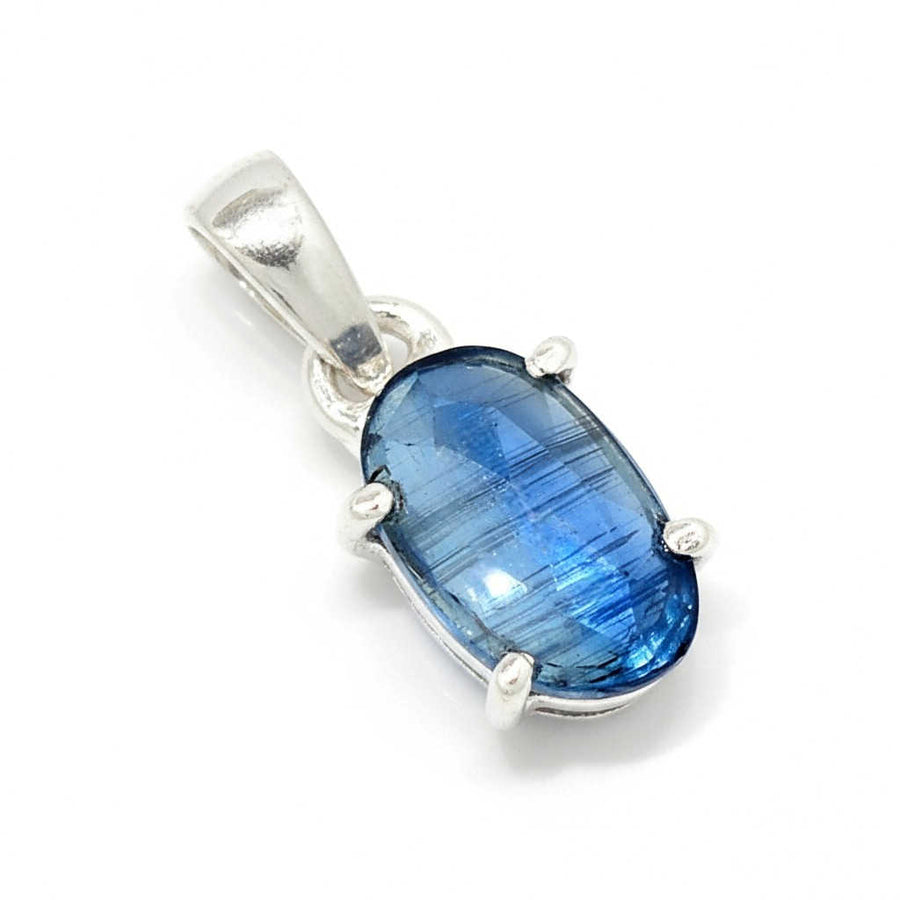 Faceted Blue Kyanite Sterling Silver Pendant 