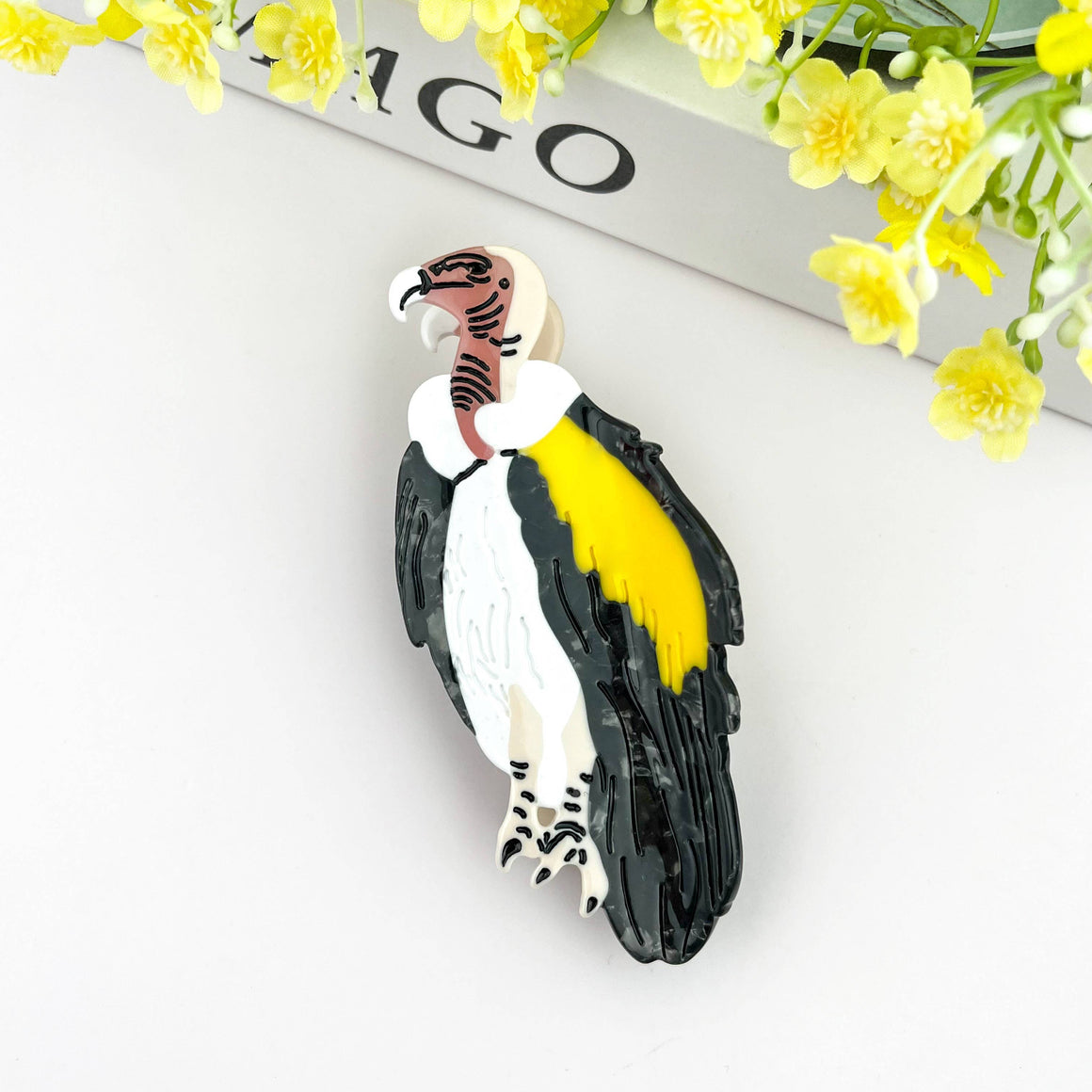 Bird Hair Clips - Vulture, Cardinal and Shoebill