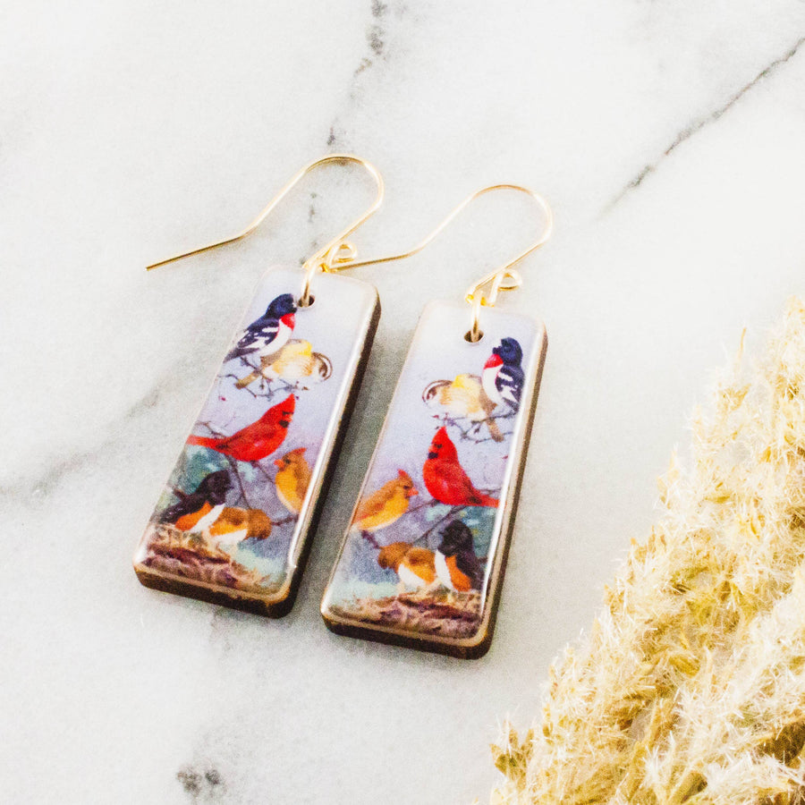 Vintage  Style Cardinals Earrings