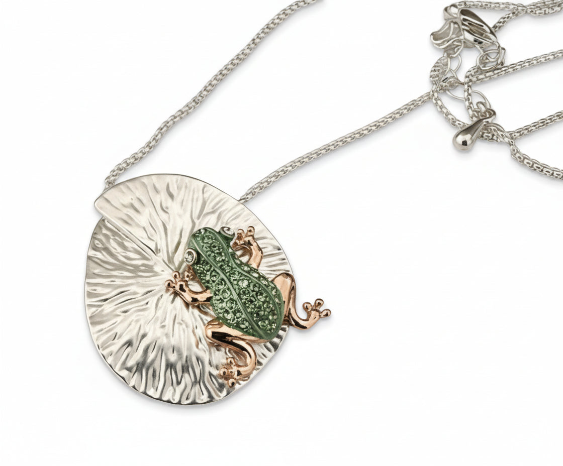 Frog On Lily Pad Necklace