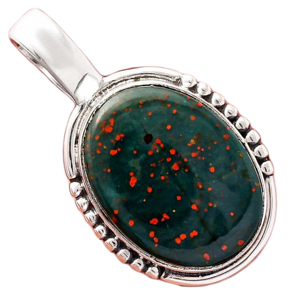 Oval Bloodstone Pendant Magnolia Mountain Jewelry