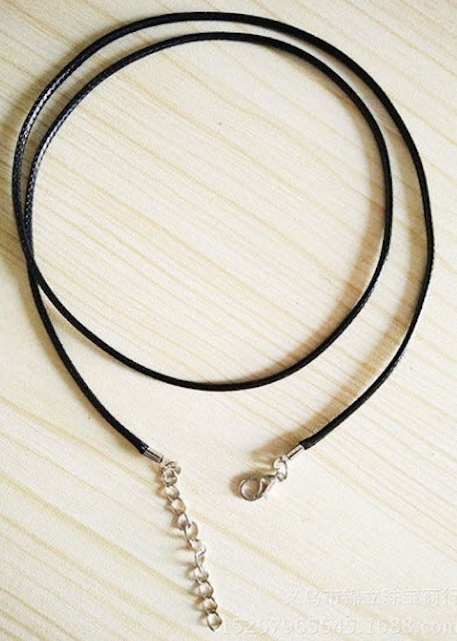 Adjustable Black waxed cord