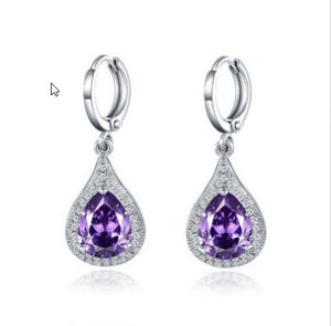 earring crystal purple
