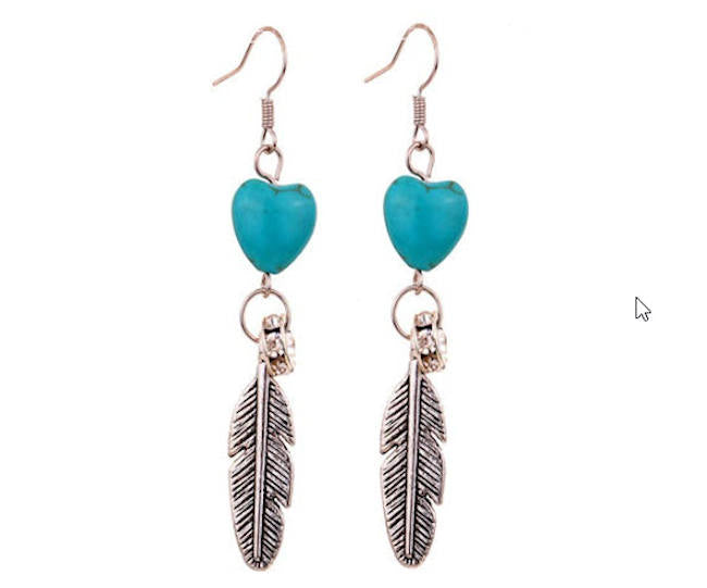 Turquoise and silver earrings