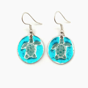  enamel earrings with turtle