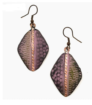 Anju pinkish purple patina earrings