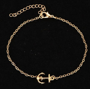 Ankle bracelet gold anchor