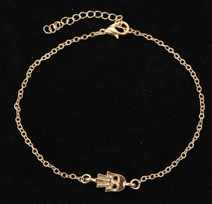 Ankle bracelet gold palm