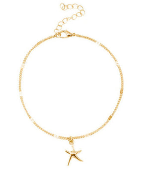 ankle bracelet gold one starfish