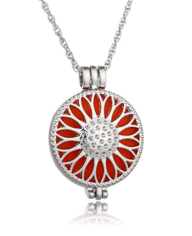 Aromatherapy Sunflower Diffuser Locket Necklace