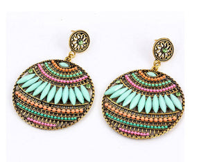 Boho Earrings turquoise and pink