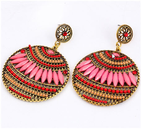 Boho Alloy Beaded Dangle Earrings