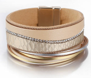 bracelet leather gold