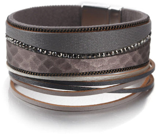 bracelet leather black and white