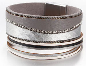bracelet leather silver