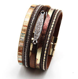 bracelet multi layered brown