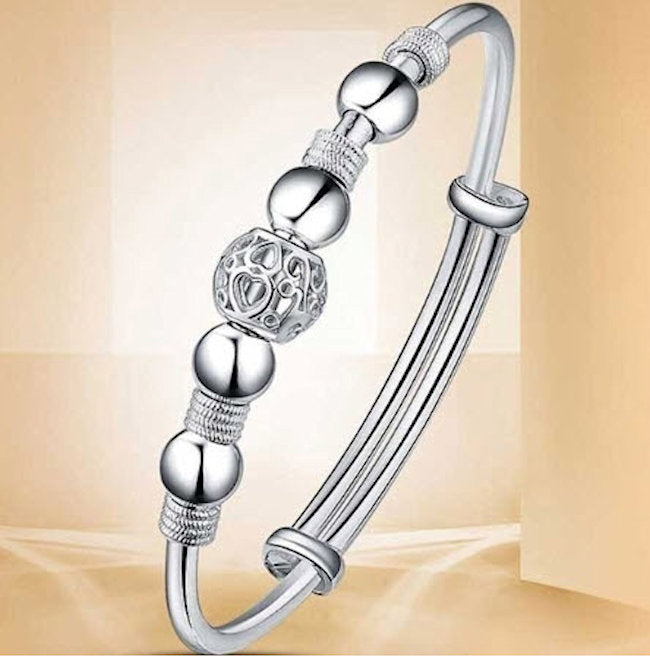 Expandable .925 Sterling Silver Ball Bracelet