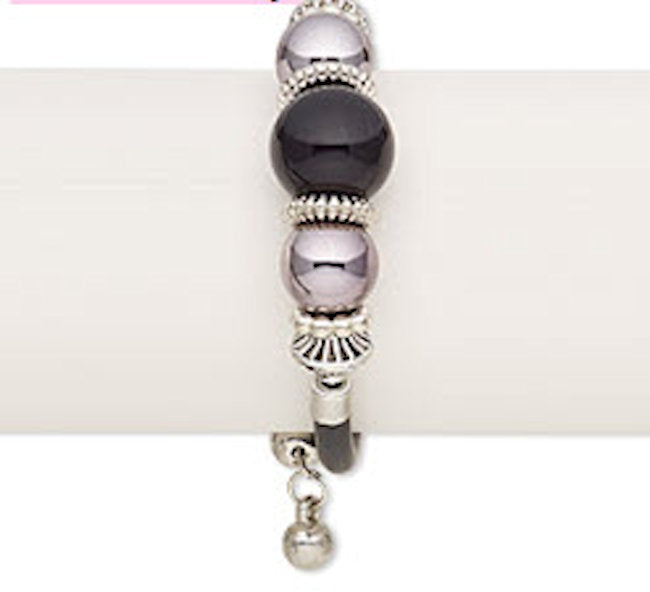 Adjustable Acrylic and Imitation Leather Bracelet