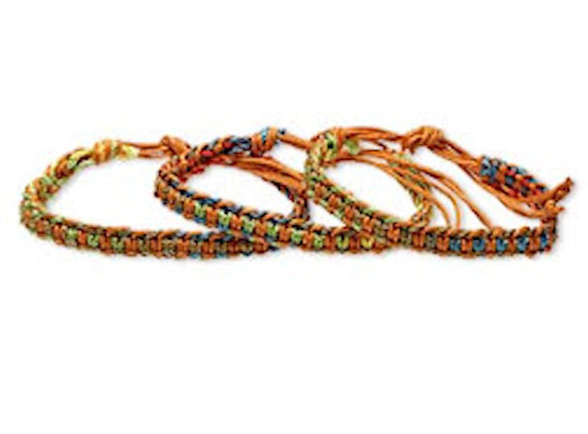 Macramé Design Waxed Cotton Cord Multicolored Bracelet