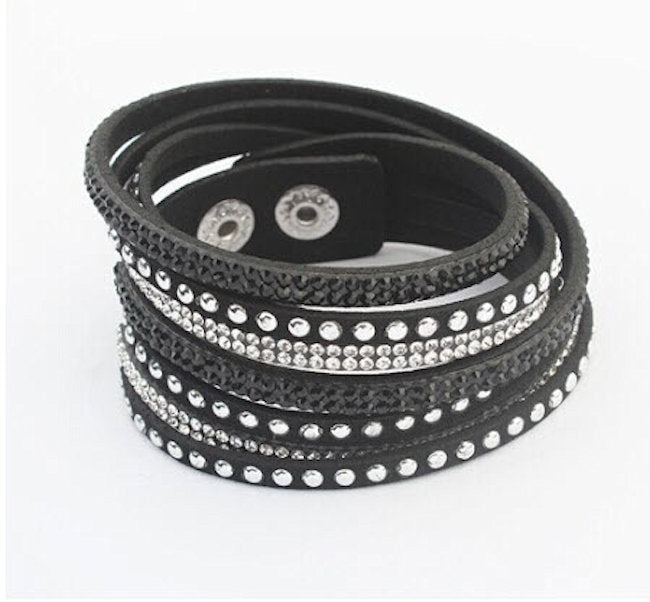 Leather Wrap Wristband Cuff 