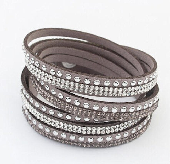Leather Wrap Wristband Cuff 
